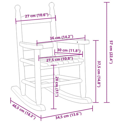 Rocking Chairs for Children 2 pcs Black Solid Wood Poplar