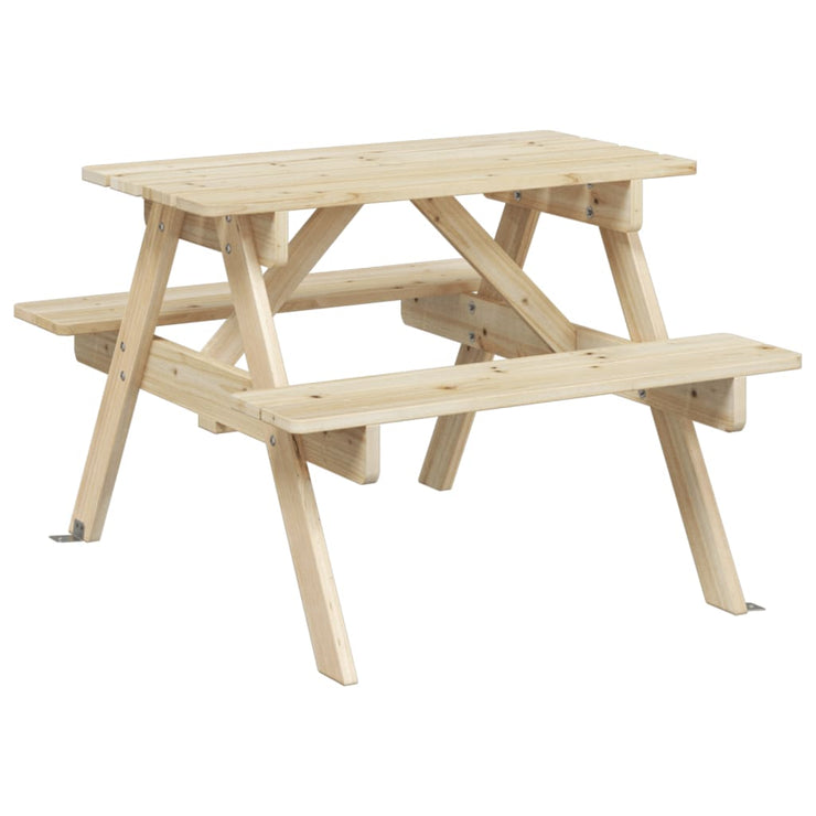 Picnic Table for 4 Kids with Umbrella Solid Wood Fir