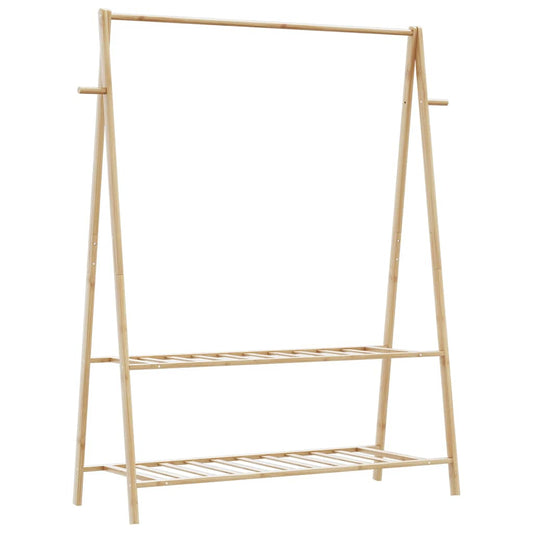 Clothes Rack with Shelves 132x45.5x150.5 cm Bamboo