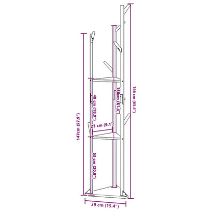 Coat Stand with Hooks and Shelves 39x33x166 cm Bamboo