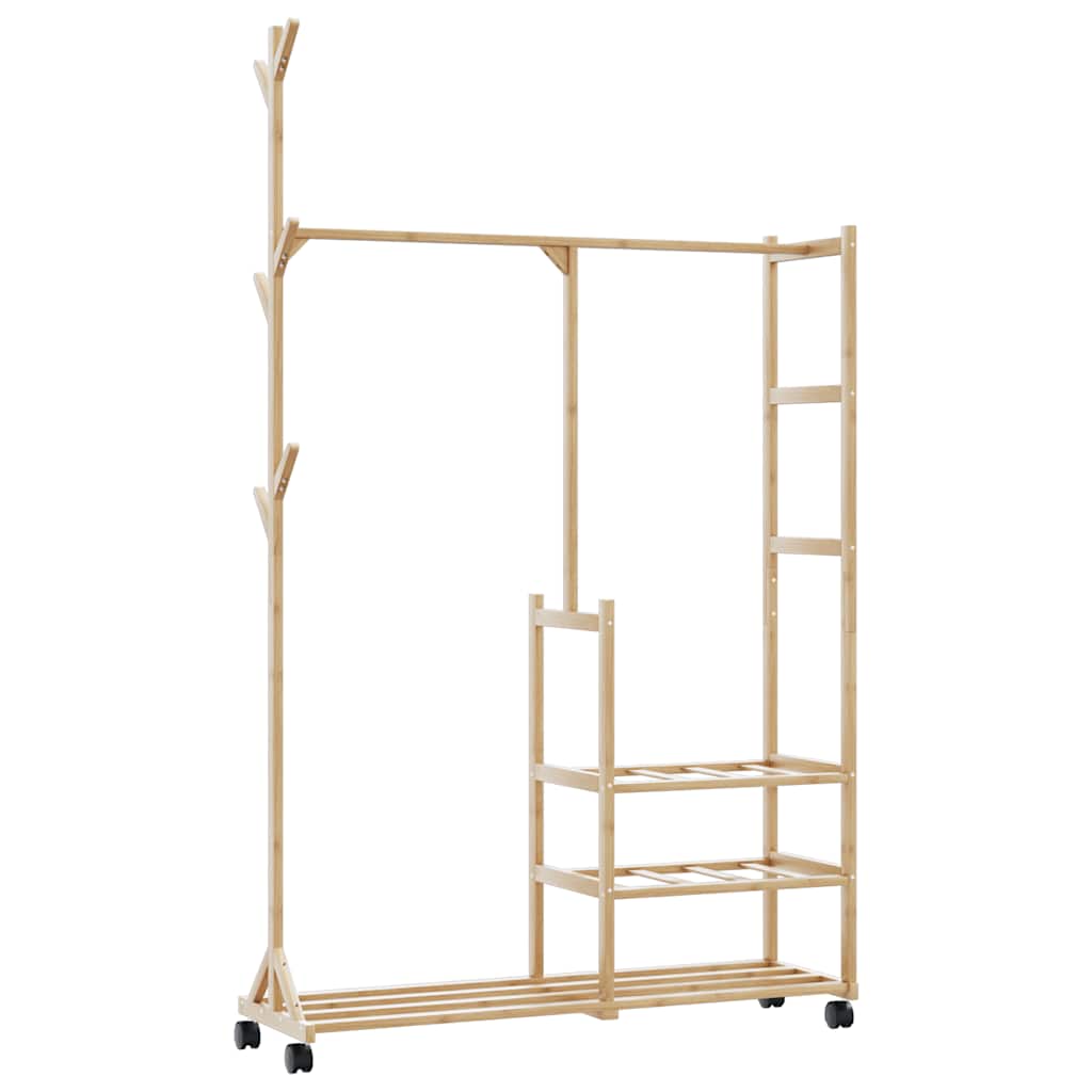 Clothes Rack | Natural Bamboo | Bamboo | 100x38x175.5 cm |  Rollable