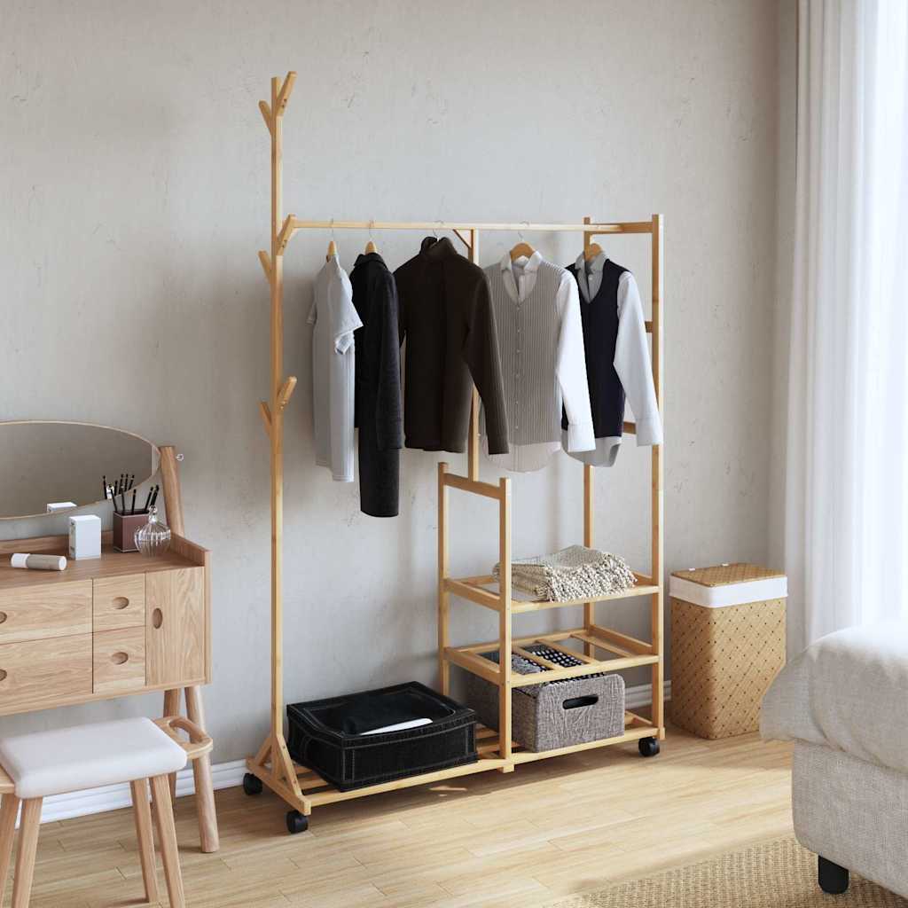 Clothes Rack | Natural Bamboo | Bamboo | 100x38x175.5 cm |  Rollable