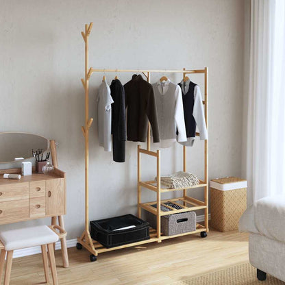 Clothes Rack | Natural Bamboo | Bamboo | 100x38x175.5 cm |  Rollable