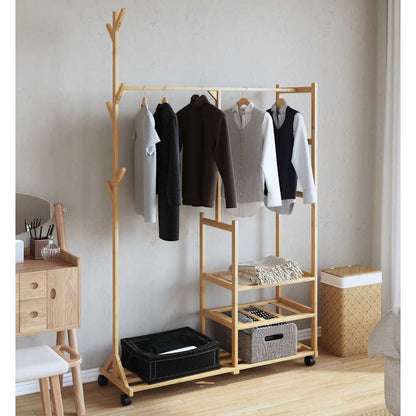 Clothes Rack | Natural Bamboo | Bamboo | 100x38x175.5 cm |  Rollable