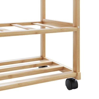 Clothes Rack | Natural Bamboo | Bamboo | 100x38x175.5 cm |  Rollable