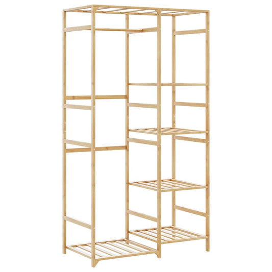 Clothes Rack with Shelves 100x50x184.5 cm Bamboo