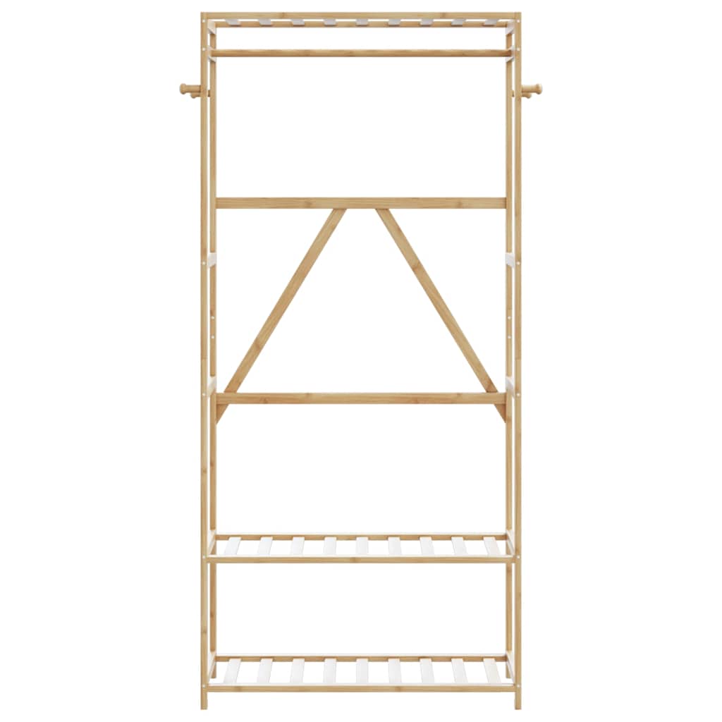Clothes Rack with Shelves 31.5"x15.7"x68.9" Bamboo