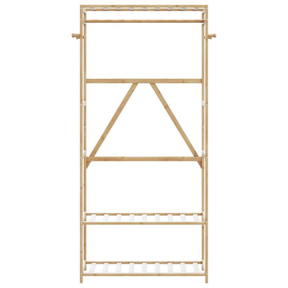 Clothes Rack with Shelves 31.5"x15.7"x68.9" Bamboo