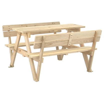 Picnic Table for 4 Kids with Umbrella Hole Solid Wood Fir