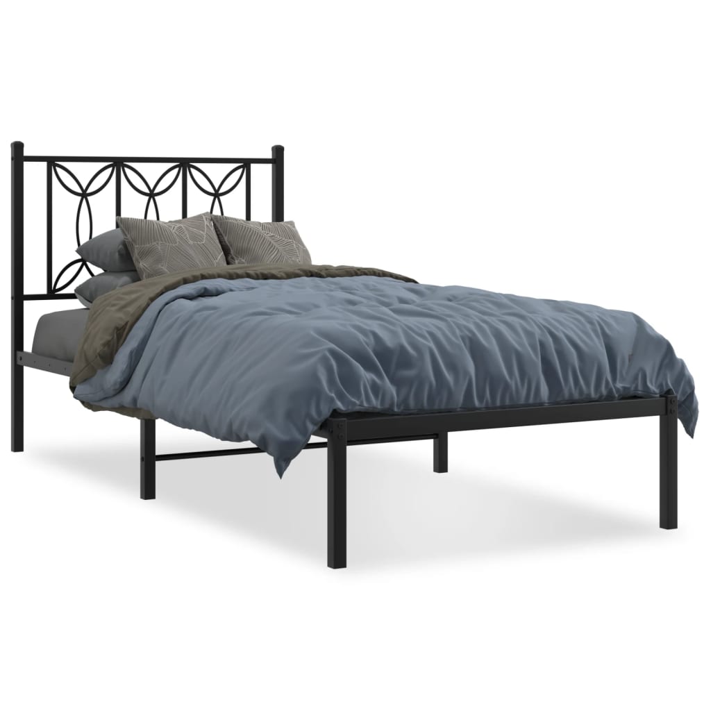 Bed Frame | Black | Steel | Single | Bed Frame | Rectangular | Modern