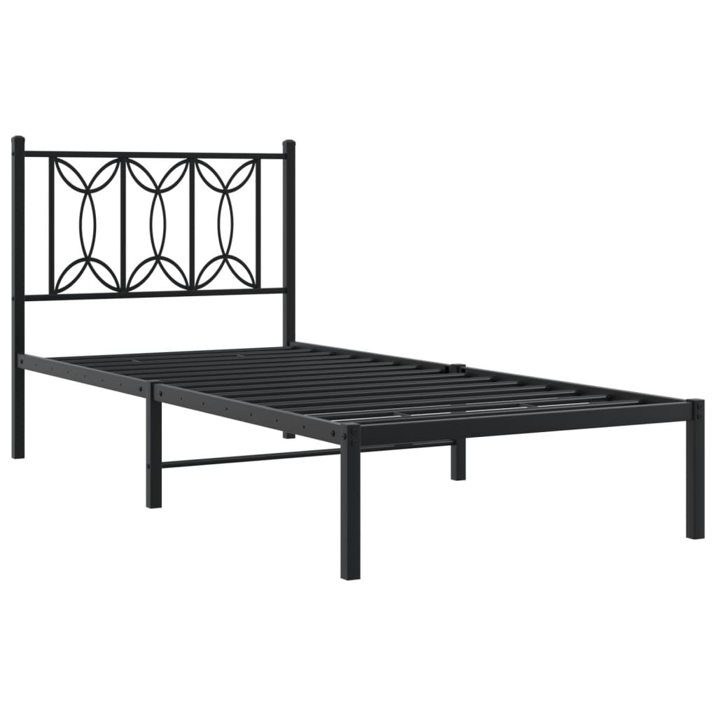Bed Frame | Black | Steel | Single | Bed Frame | Rectangular | Modern