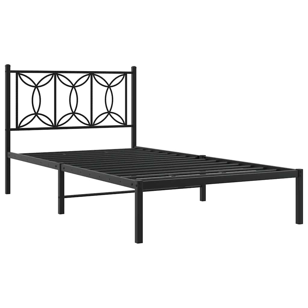 Bed Frame | Black | Steel | Single | Rectangular | Modern | Durable