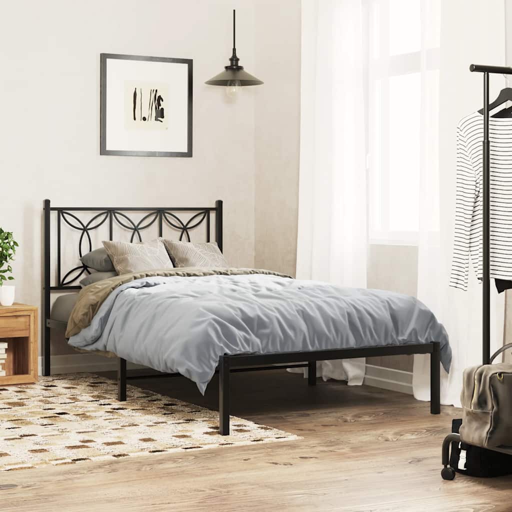Bed Frame | Black | Steel | Single | Rectangular | Modern | Durable