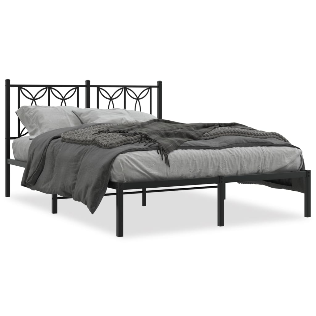 Bed Frame | Black | Steel | Double | Bed Frame | Rectangular | Modern