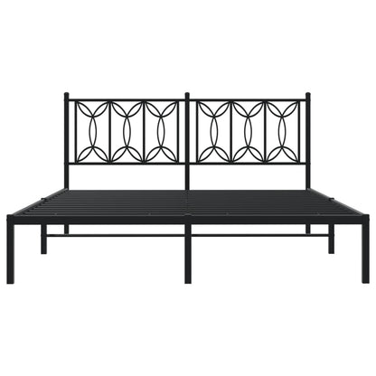 vidaXL Bed Frame Black Steel King Size Bed Frame Rectangular Modern