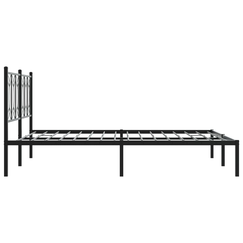 vidaXL Bed Frame Black Steel King Size Bed Frame Rectangular Modern