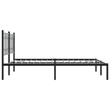 vidaXL Bed Frame Black Steel King Size Bed Frame Rectangular Modern