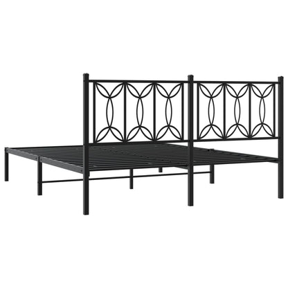 vidaXL Bed Frame Black Steel King Size Bed Frame Rectangular Modern
