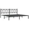 Metal Bed Frame without Mattress with Headboard Black 193x203 cm