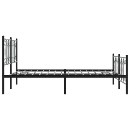 vidaXL Bed Frame Black Steel King Size Bed Frame Rectangular Modern