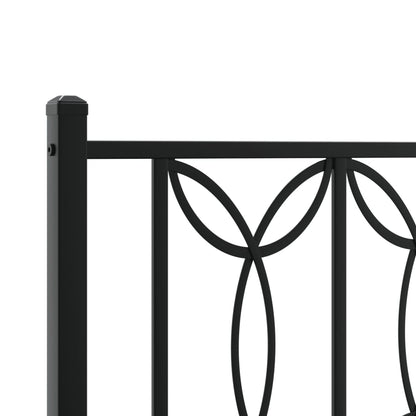 Metal Bed Frame without Mattress with Footboard Black 183x213cm