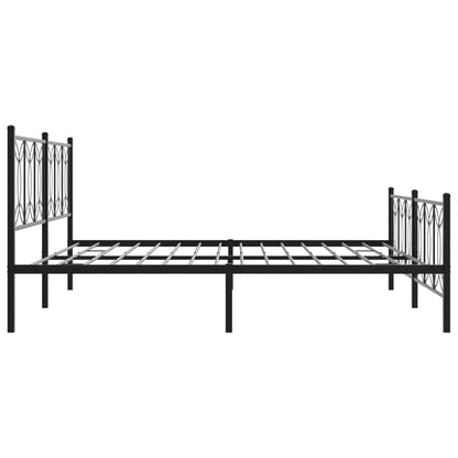Metal Bed Frame without Mattress with Footboard Black 76"x79.9"