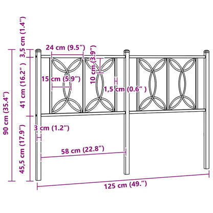 Metal Replace Headboard Black 107 cm