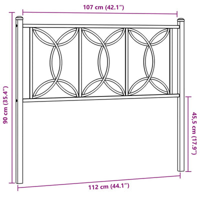 Metal Headboard Black 107 cm