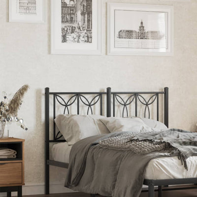 Metal Headboard Black 120 cm