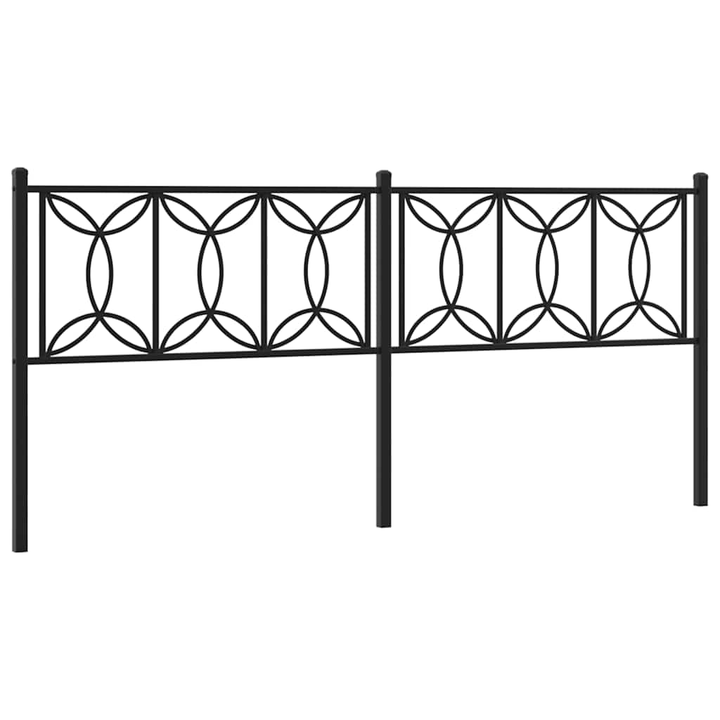Metal Replace Headboard Black 200 cm
