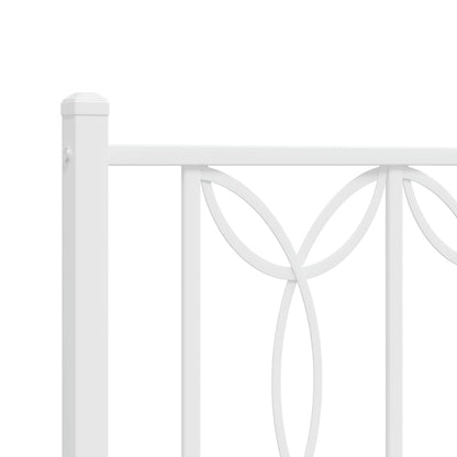 Metal Bed Frame without Mattress with Headboard White 75x190cm
