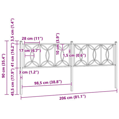 Metal Replace Headboard White 200 cm
