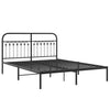 Metal Bed Frame without Mattress with Headboard Black 150x200cm