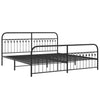 Metal Bed Frame without Mattress with Footboard Black 193x203cm