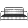 Metal Bed Frame without Mattress with Footboard Black 193x203cm