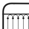 Metal Bed Frame without Mattress with Footboard Black 193x203cm
