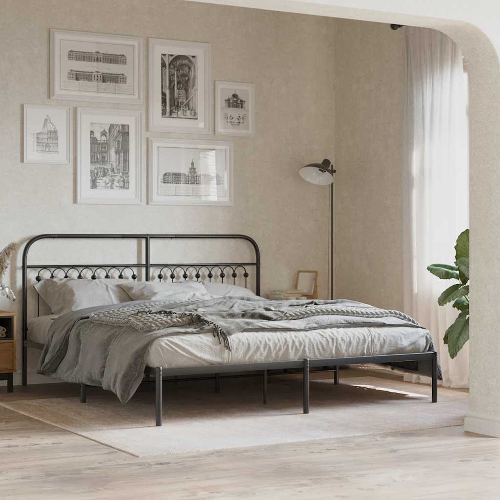 Metal Replace Headboard Black 180 cm