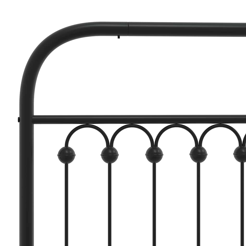 Metal Replace Headboard Black 200 cm