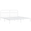 Metal Bed Frame without Mattress with Headboard White 193x203 cm