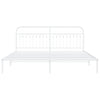 Metal Bed Frame without Mattress with Headboard White 193x203 cm