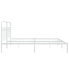 Metal Bed Frame without Mattress with Headboard White 193x203 cm