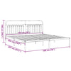 Metal Bed Frame without Mattress with Headboard White 193x203 cm