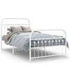 Metal Bed Frame without Mattress with Footboard White 100x200cm