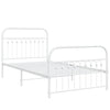Metal Bed Frame without Mattress with Footboard White 100x200cm