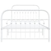 Metal Bed Frame without Mattress with Footboard White 100x200cm