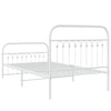 Metal Bed Frame without Mattress with Footboard White 100x200cm