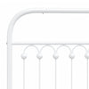Metal Bed Frame without Mattress with Footboard White 100x200cm