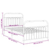Metal Bed Frame without Mattress with Footboard White 100x200cm