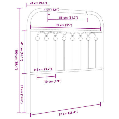 Metal Replace Headboard White 90 cm