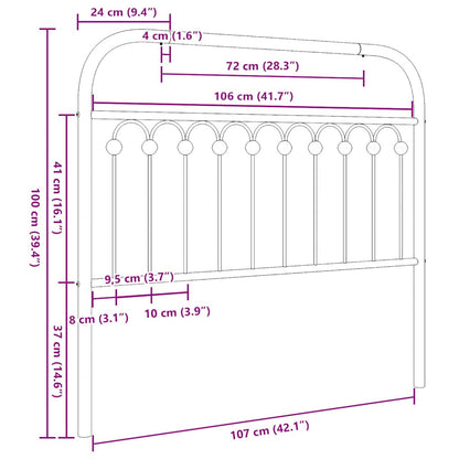 Metal Replace Headboard White 107 cm
